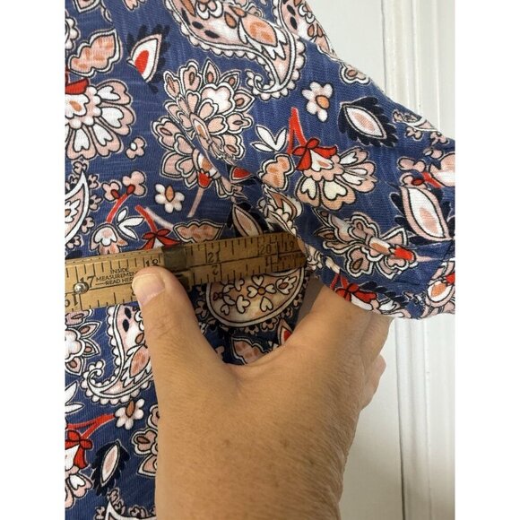 NWT BODEN V Neck Puff Sleeve Paisley Print Jersey Mini Dress 100% Cotton Sz 12P - Picture 11 of 13